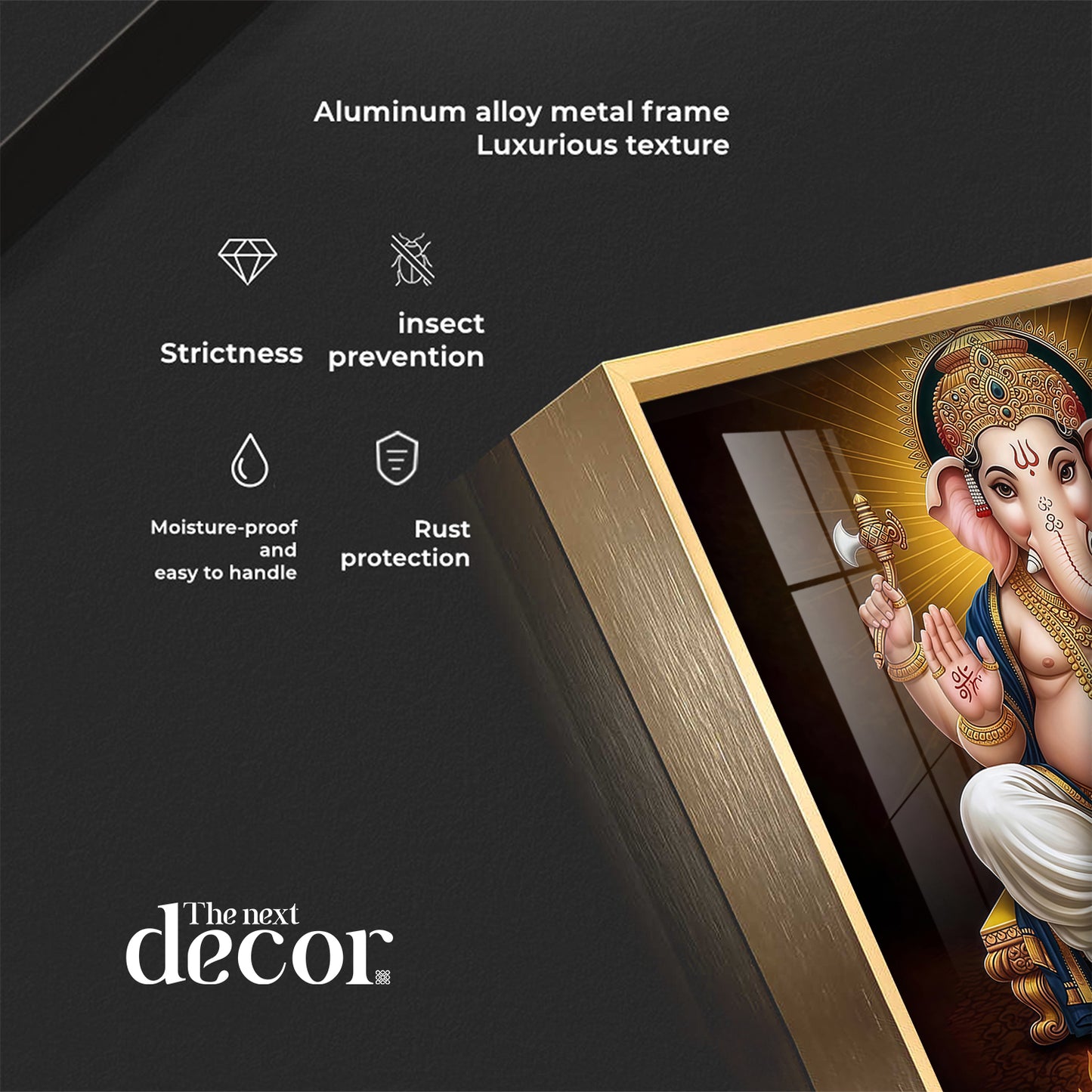 Ganesha Ji Premium Acrylic Square Wall Art