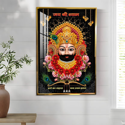 Khatu Shyam Baba Premium Acrylic Vertical Wall Art