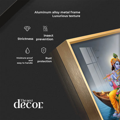 Loving Souls Of Radha Krishna Premium Acrylic Square Wall Art