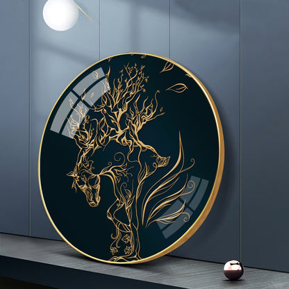 Golden Halo Premium Acrylic Round Wall Art