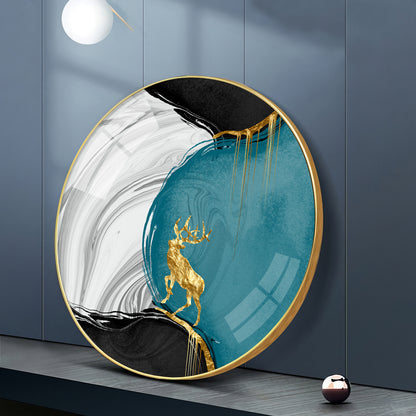 Chromatic Abstract Premium Acrylic Round Wall Art