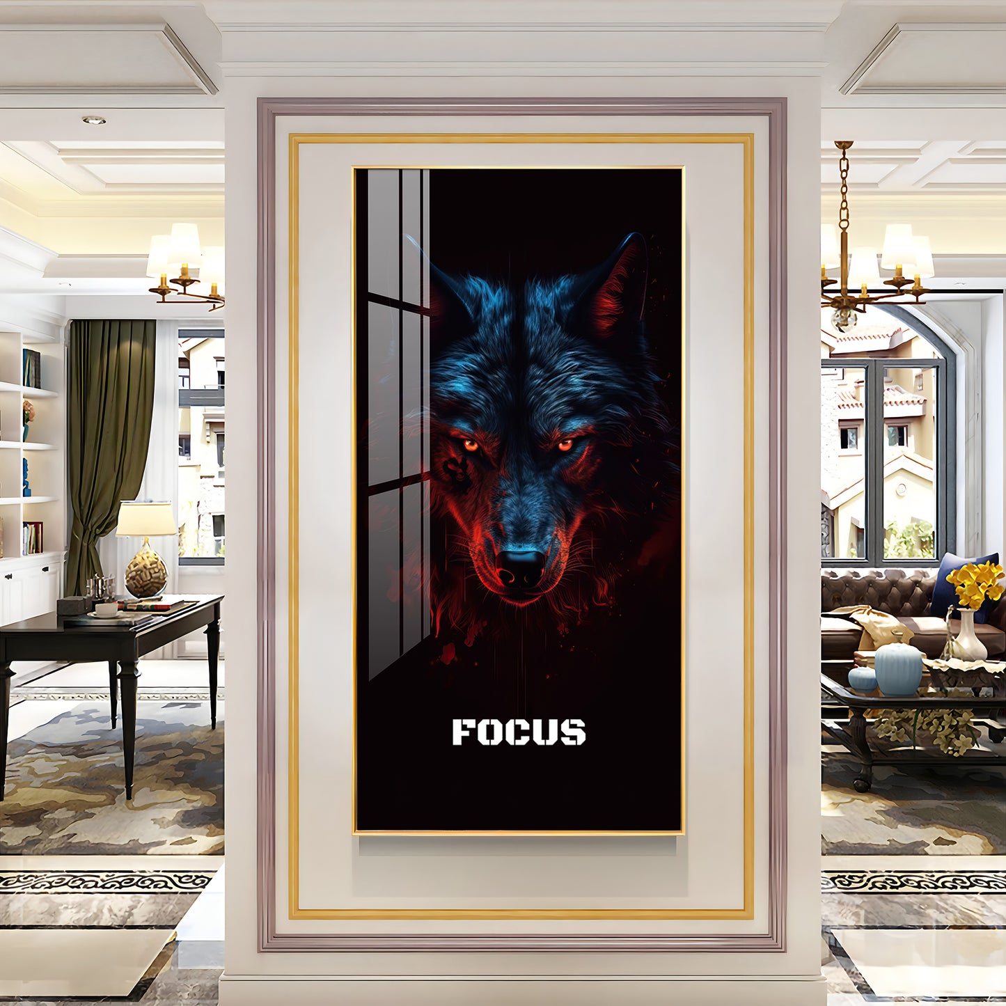 Alpha Wolf Premium Acrylic Vertical Wall Art