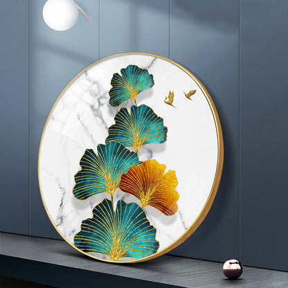 Leaf of Serenity Premium Acrylic Round Wall Art