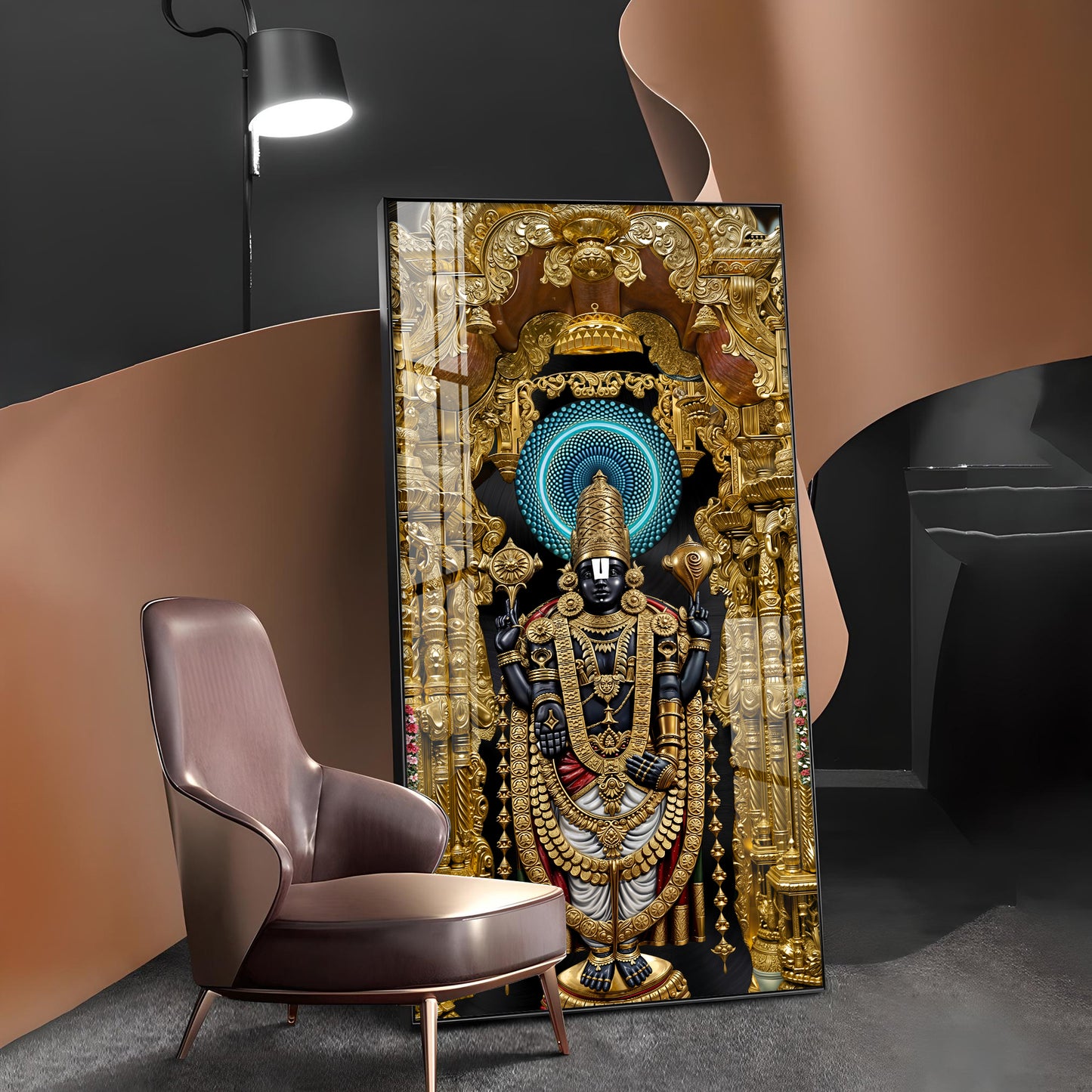 Shree Venkateswara Swamy Premium Acrylic Vertical Wall Art