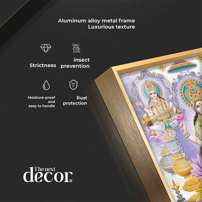 Maa Laxmi Deity Premium Acrylic Square Wall Art