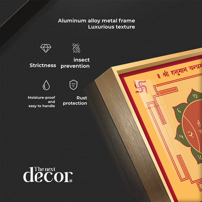 Powerful Hanuman Yantra Premium Acrylic Square Wall Art