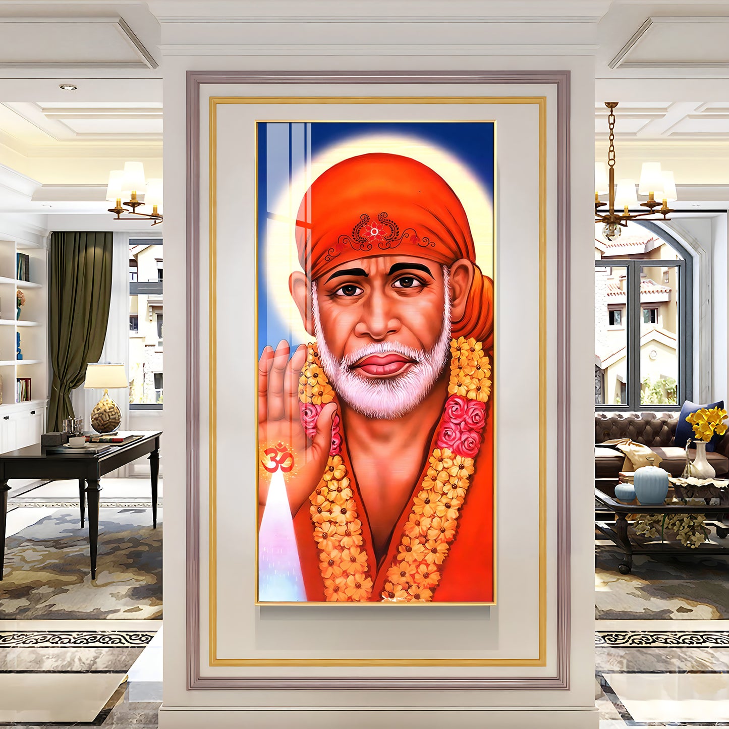 Jai Shree Sai Premium Acrylic Vertical Wall Art