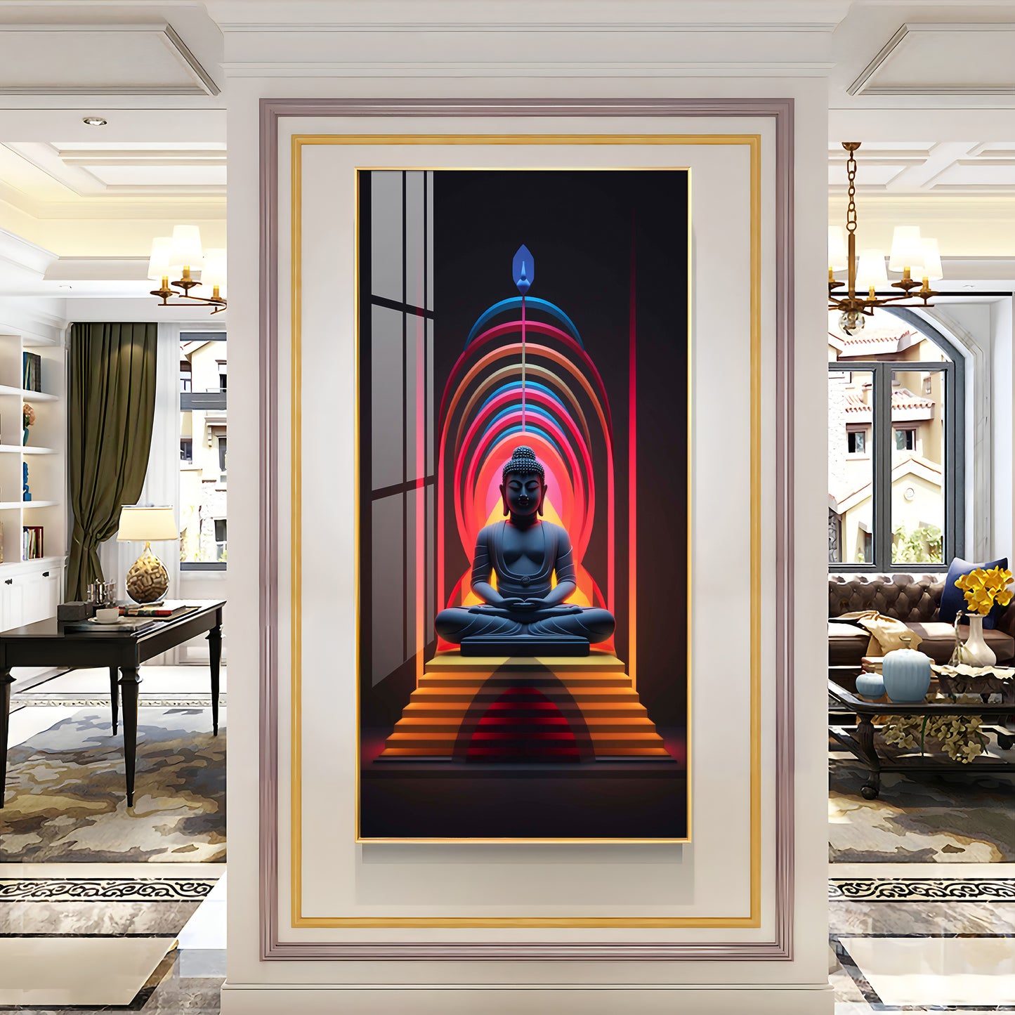 Powerful Buddha Premium Acrylic Vertical Wall Art