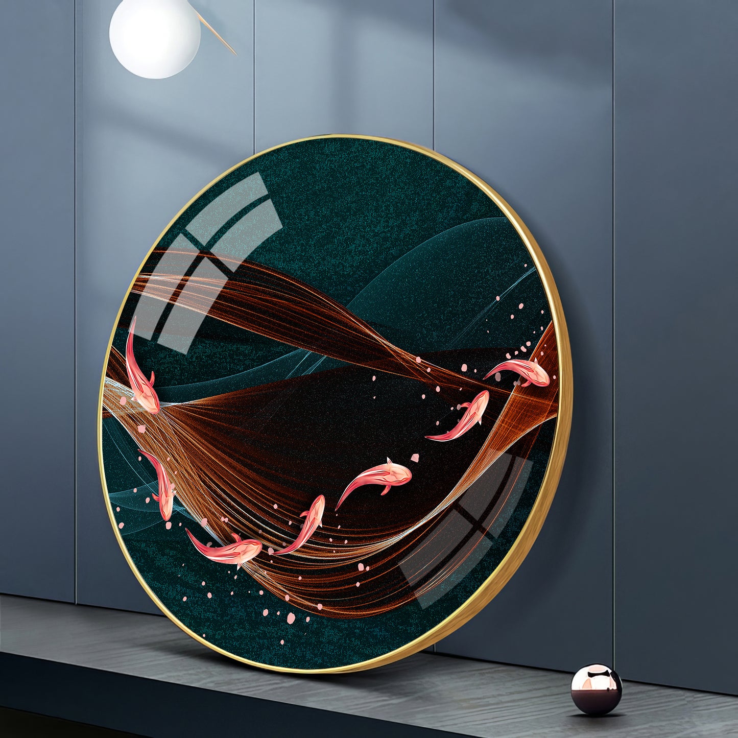 Wavebound Kio Fish Premium Acrylic Round Wall Art