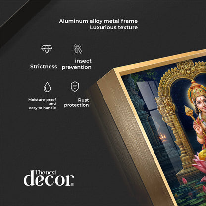 Divine Goddess Laxmi Maa Premium Acrylic Square Wall Art