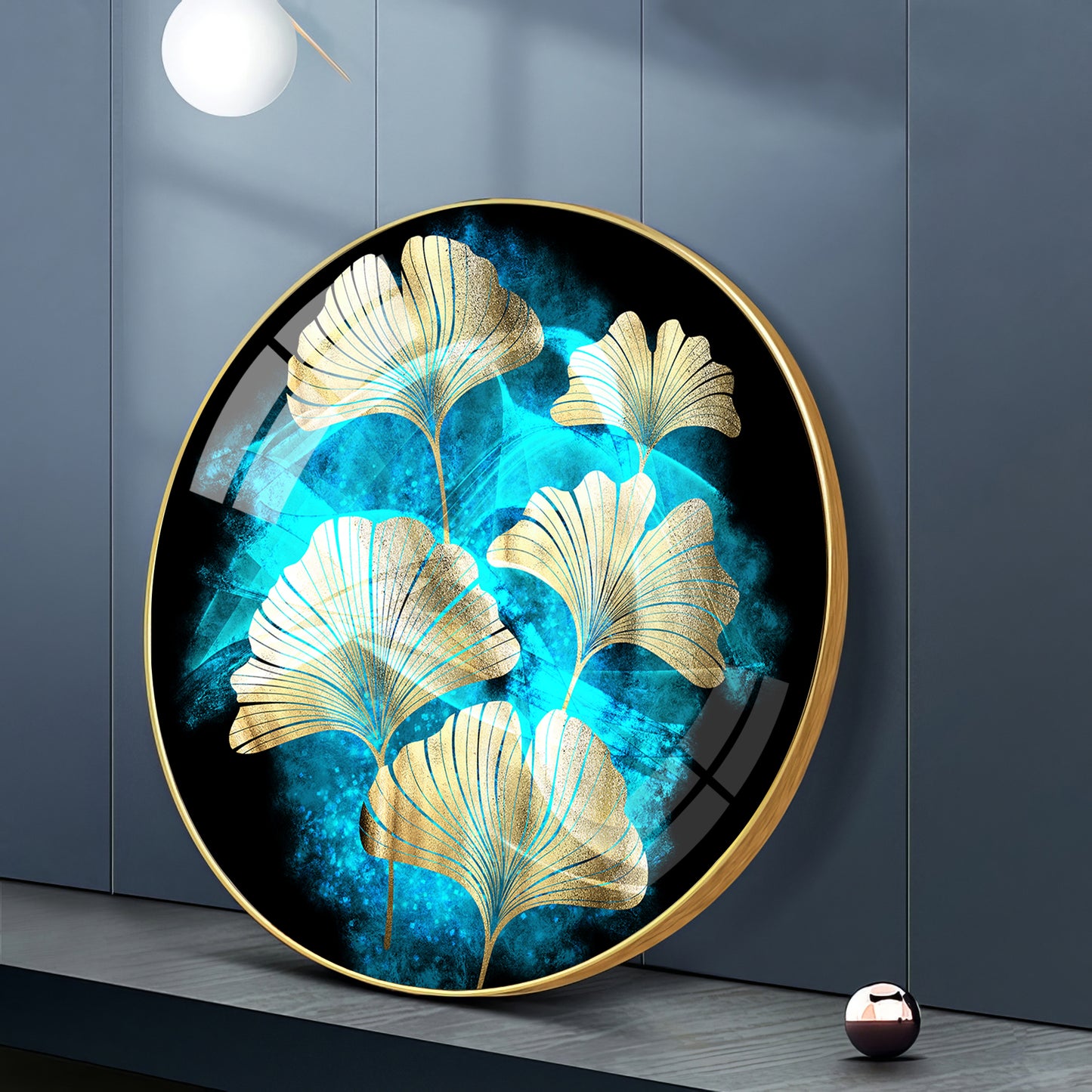 Leaf Medley Premium Acrylic Round Wall Art