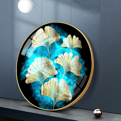 Leaf Medley Premium Acrylic Round Wall Art