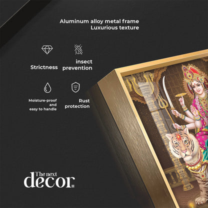 Eternal Devotion Of Durga Mata Premium Acrylic Square Wall Art