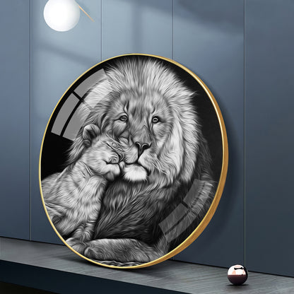 The Lion Emblem Premium Acrylic Round Wall Art