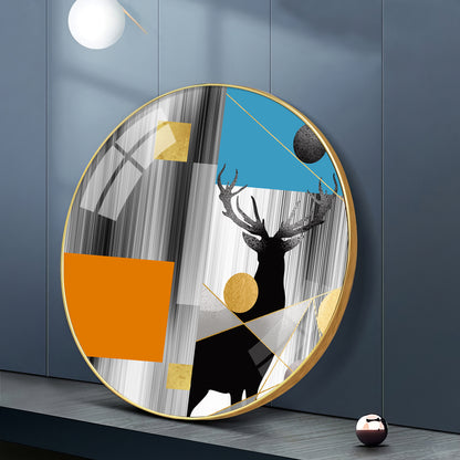 Circular Deer Premium Acrylic Round Wall Art