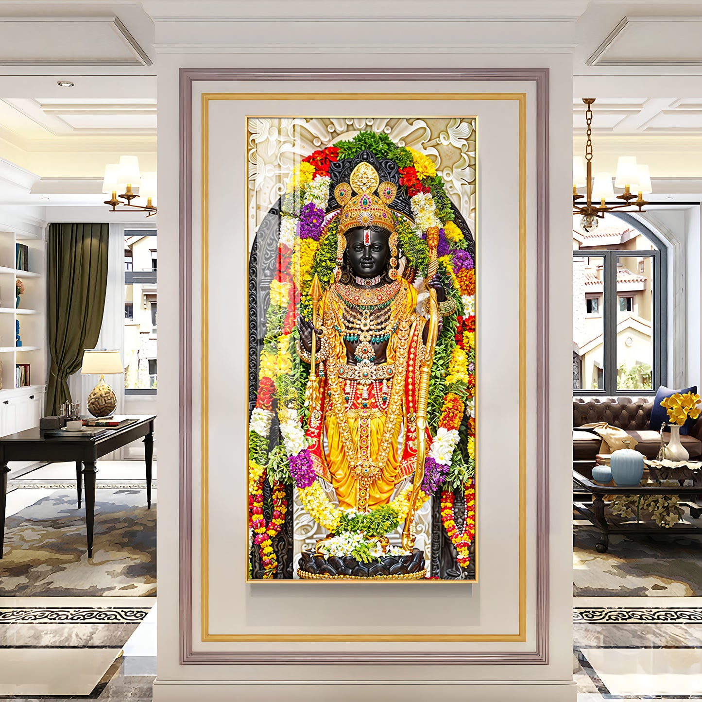 Lord Rama Portray Premium Vertical Wall Art