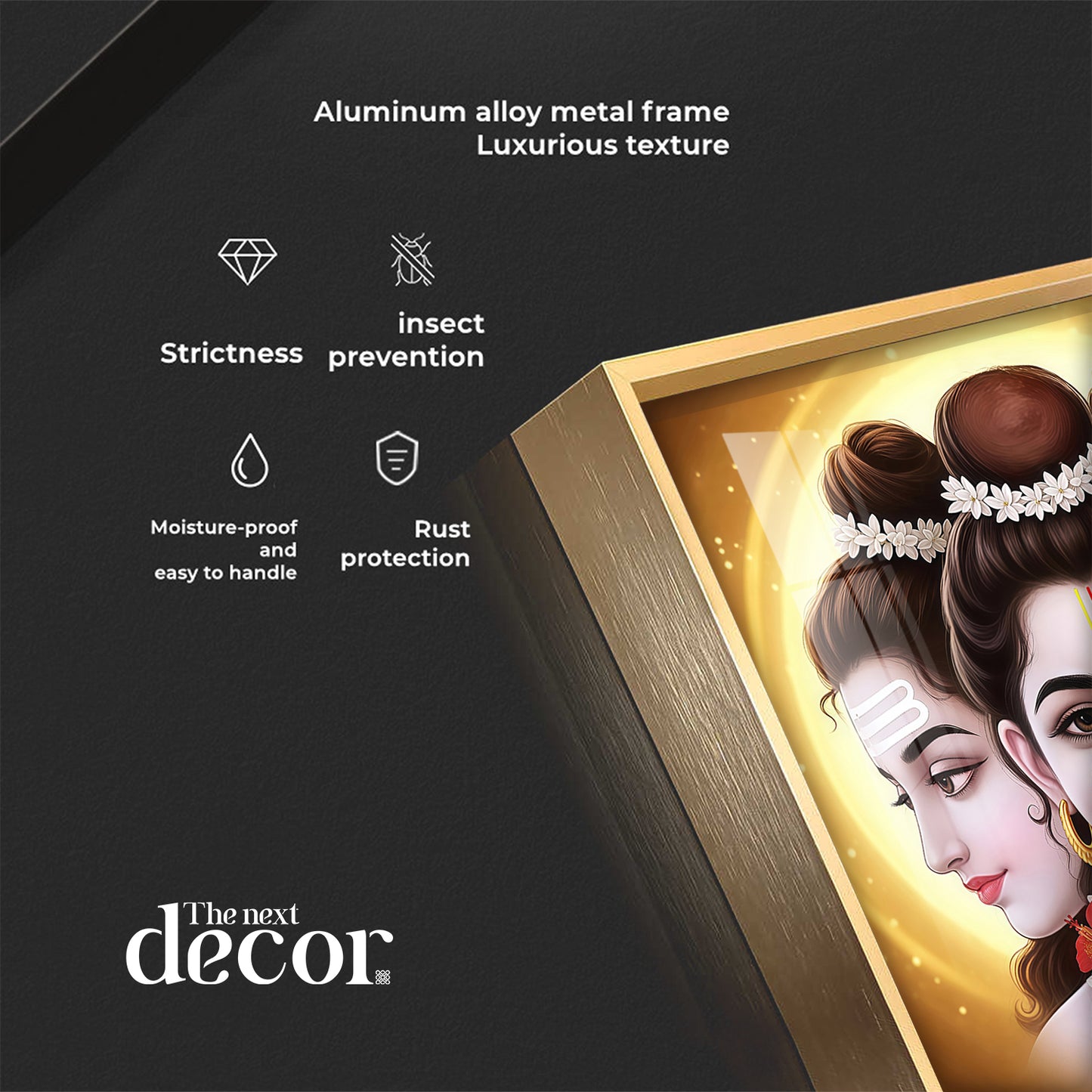 Divine Dattatreya Bhagwan Premium Acrylic Square Wall Art