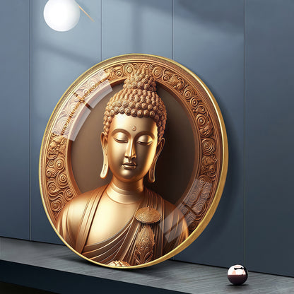 Blessings Of Buddha Premium Acrylic Round Wall Art