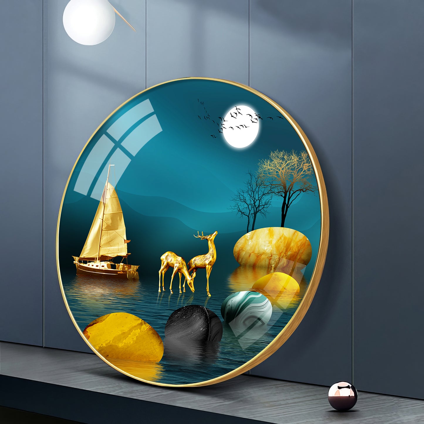 Echoes Of Nature Premium Acrylic Round Wall Art