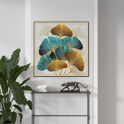 DIY Ginkgo Biloba Luxury Crystal Square Wall Art