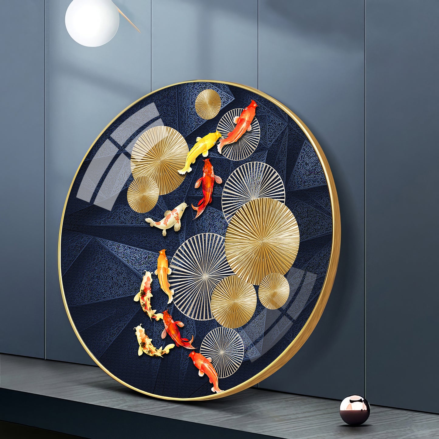 Goldfish Emblem Premium Acrylic Round Wall Art