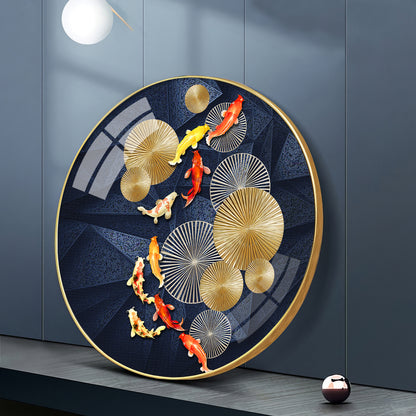 Goldfish Emblem Premium Acrylic Round Wall Art
