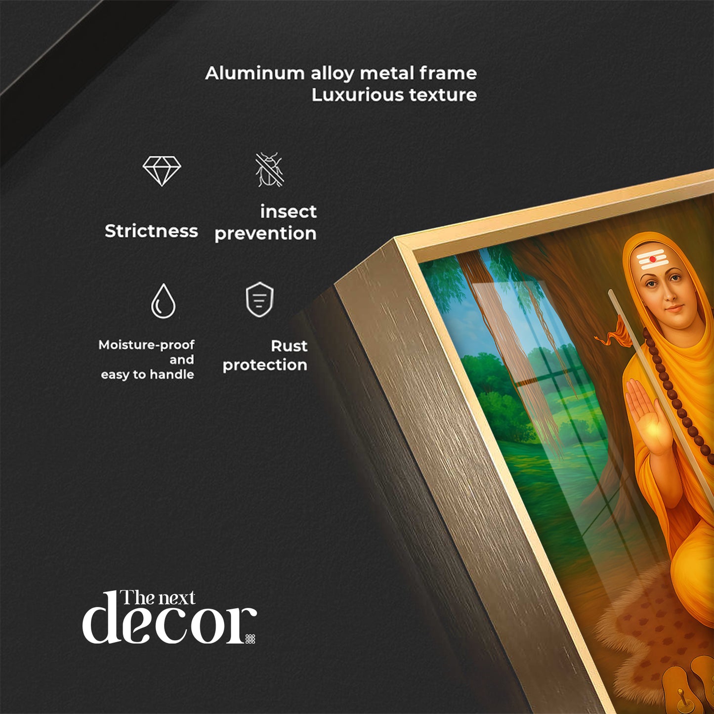 Shree Narasimha Saraswati Swami Premium Acrylic Square Wall Art