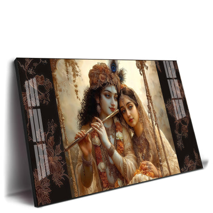 Loving Radha Krishna Premium Acrylic Horizontal Wall Art