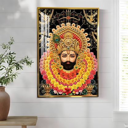 Majestic Shyam Baba Premium Acrylic Vertical Wall Art