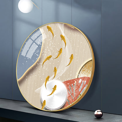 Aqua Whirl Premium Acrylic Round Wall Art