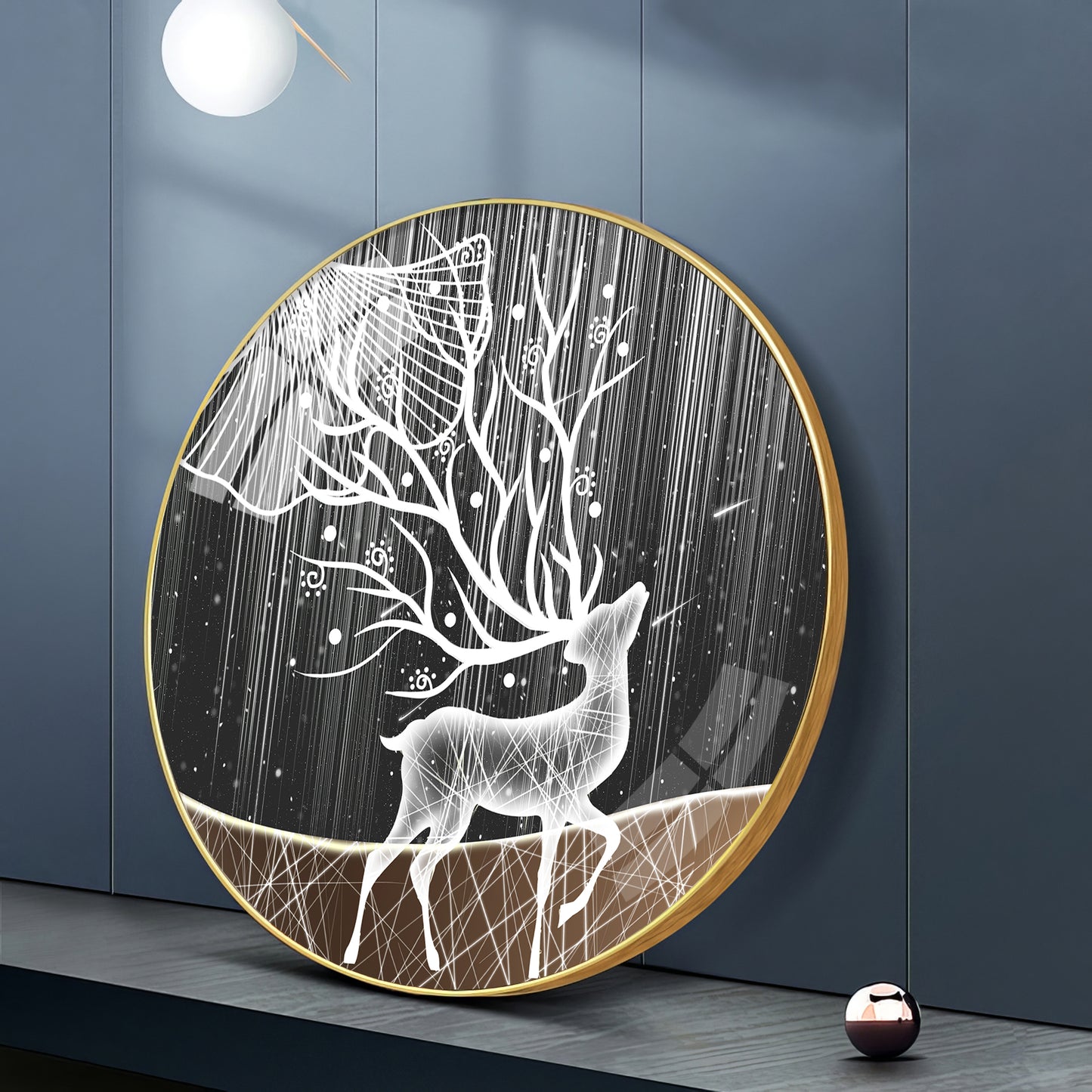 Radiance Deer Premium Acrylic Round Wall Art
