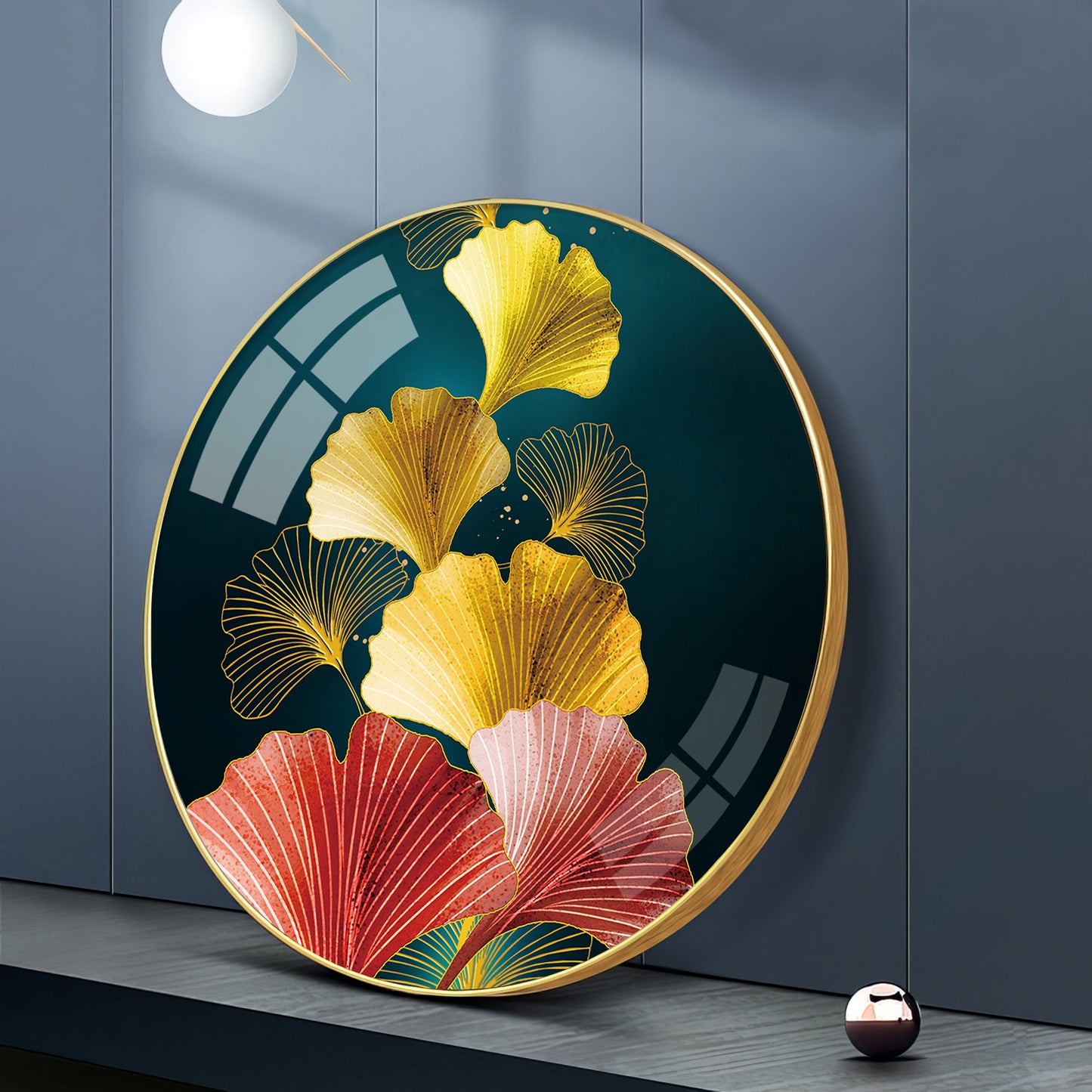 Colorful Petals Premium Acrylic Round Wall Art
