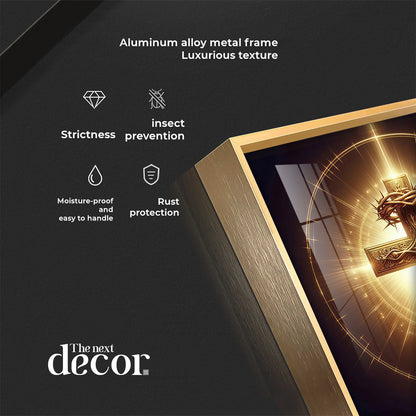 Cross Symbol In Premium Acrylic Square Wall Art