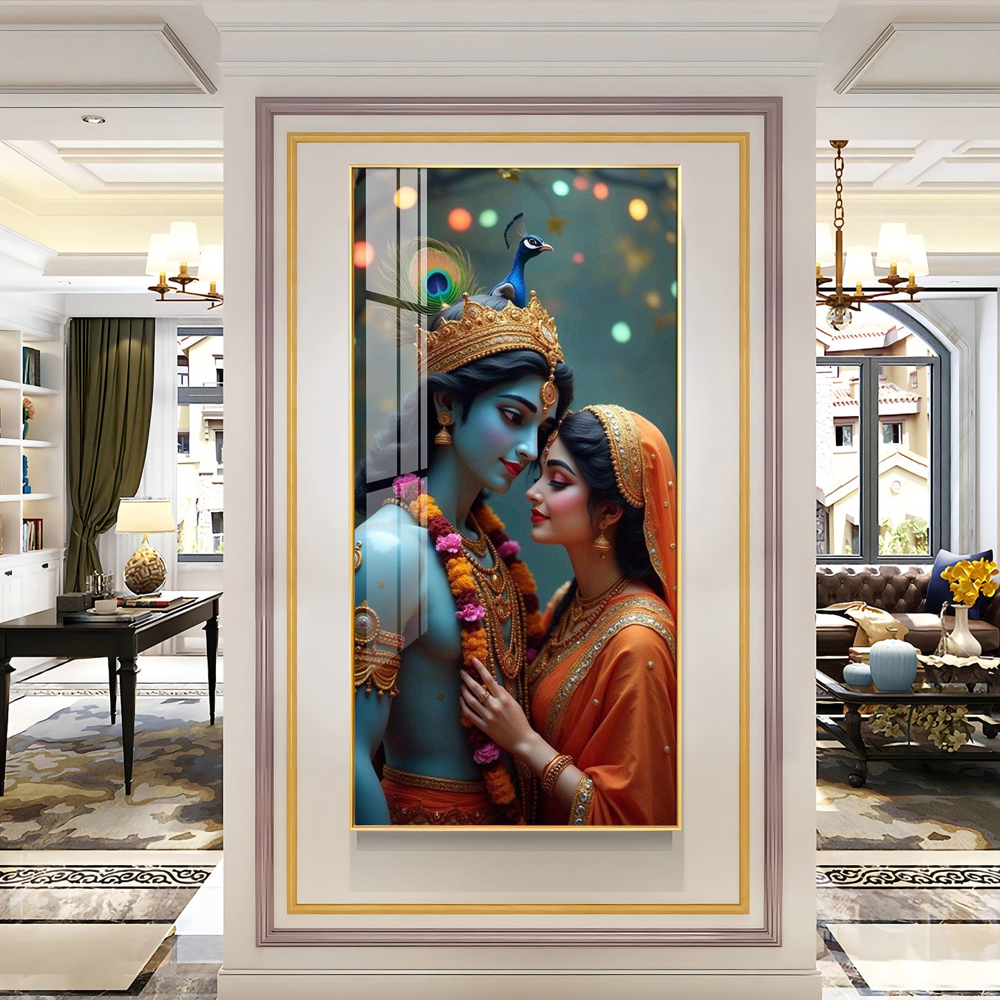 Radha Krishna Togetherness Premium Acrylic Wall Art