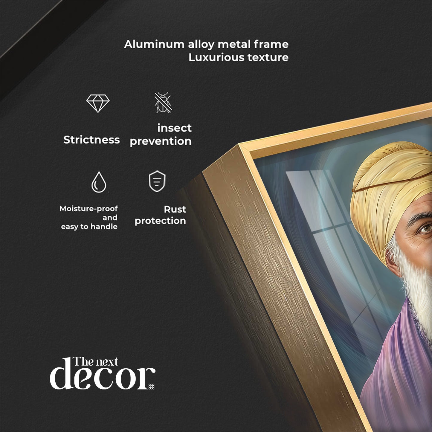 Guru Nanak Sahab Ji Premium Acrylic Square Wall Art
