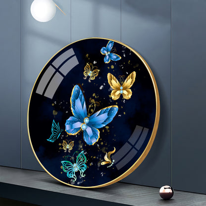 Butterfly Haven Premium Acrylic Round Wall Art