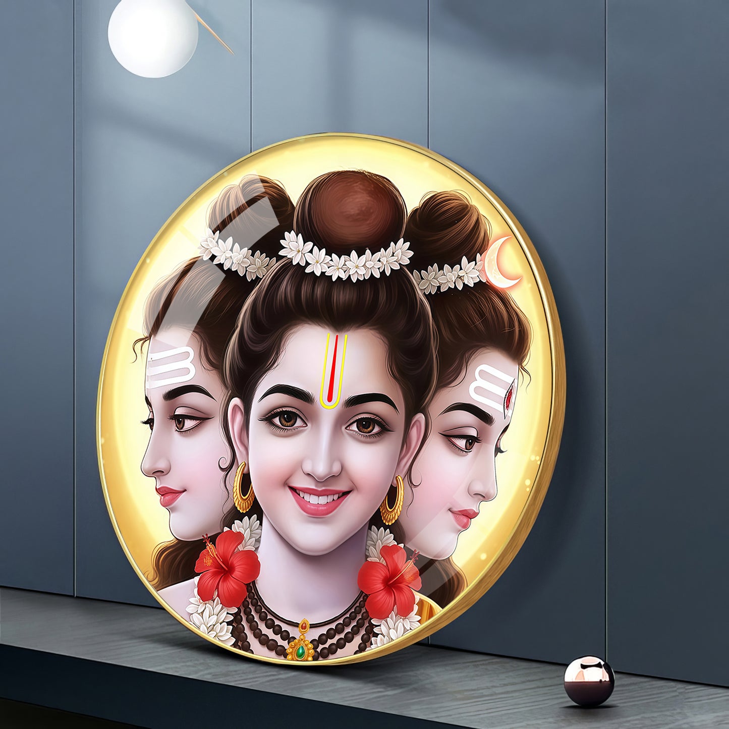 Gurudev Datt Premium Acrylic Round Wall Art