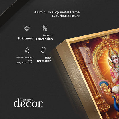 Lord Murugan and His Blessings Premium Acrylic Square Wall Art