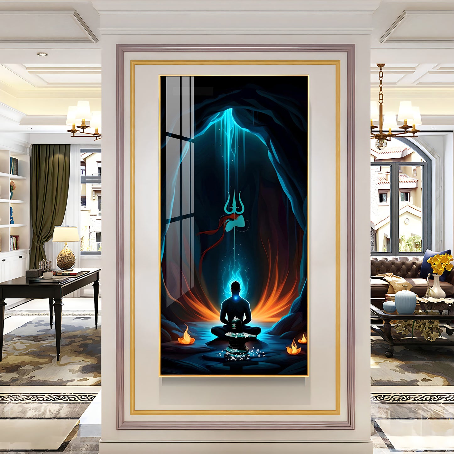 Jai Mahakal Premium Acrylic Vertical Wall Art