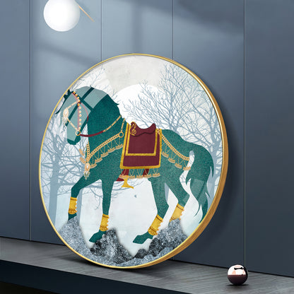 Horse Haven Premium Acrylic Round Wall Art