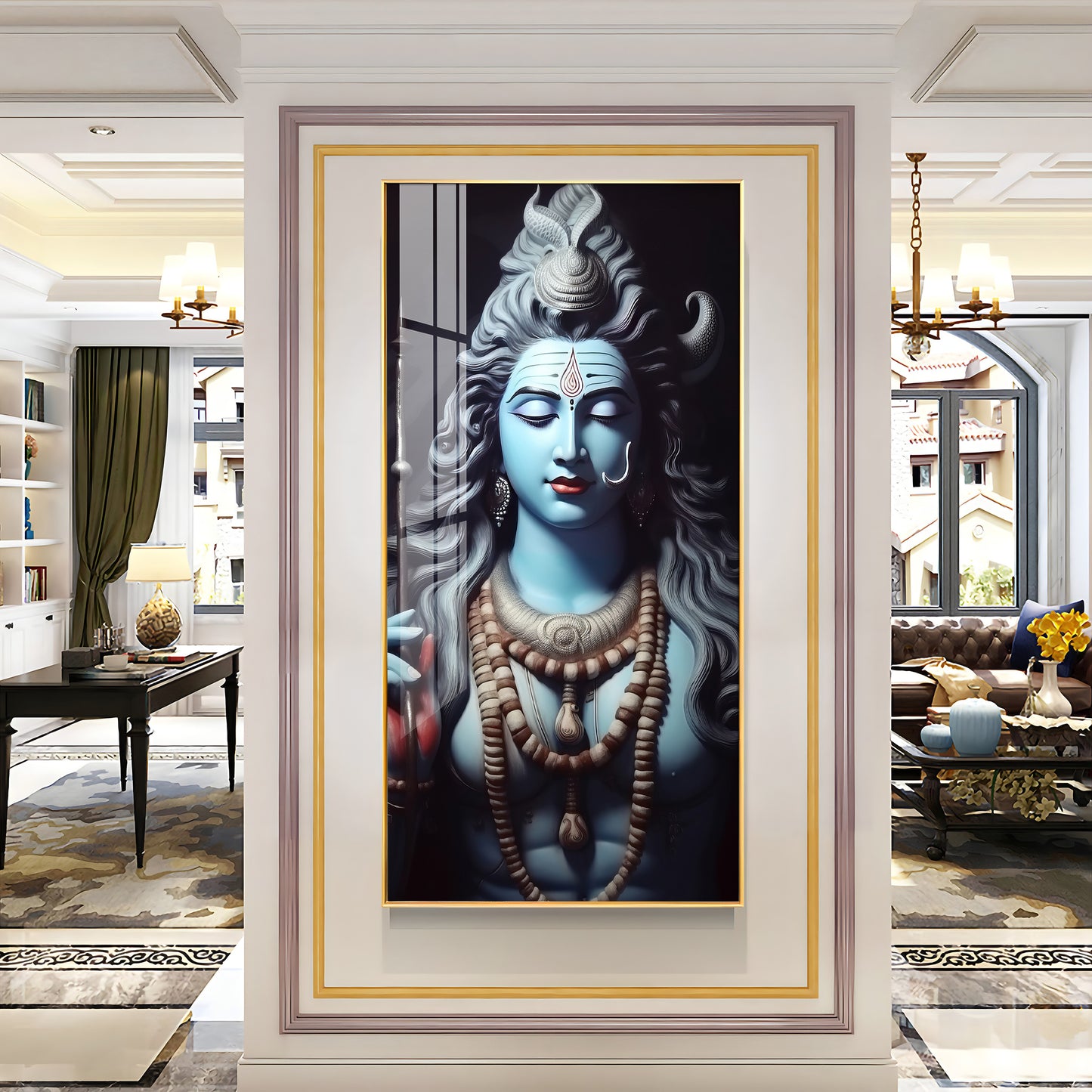 Shiv Shambhu Premium Acrylic Vertical Wall Art