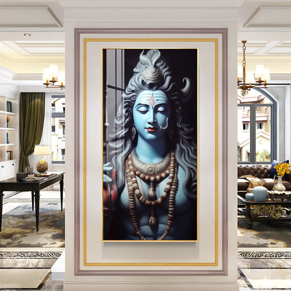 Shiv Shambhu Premium Acrylic Vertical Wall Art