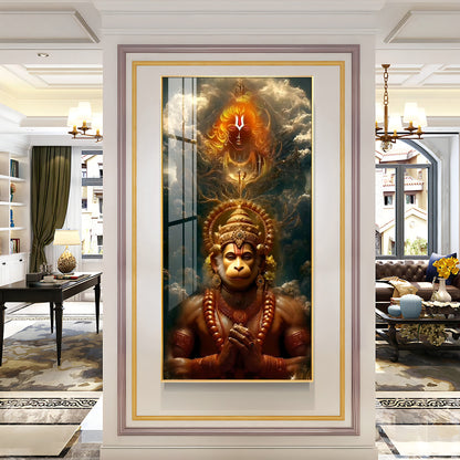 Sankatmochan Hanuman Premium Acrylic Vertical Wall Art