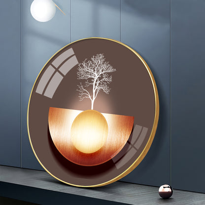Reflective Arbor Premium Acrylic Round Wall Art