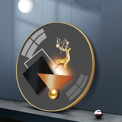 Antler Aesthetic Premium Acrylic Round Wall Art