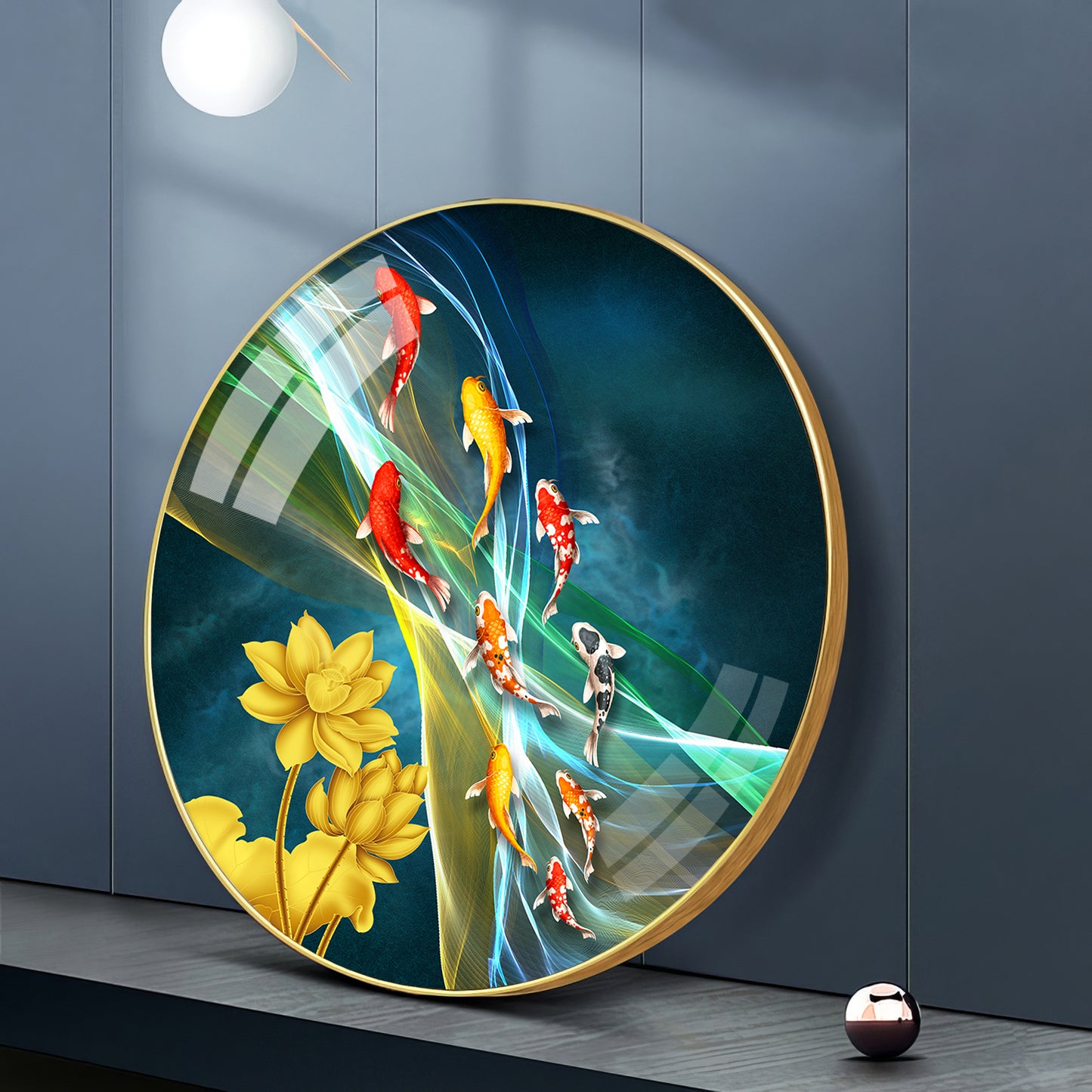 Aquatic Harmony Premium Acrylic Round Wall Art