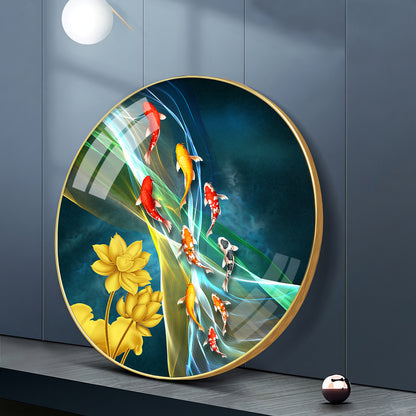 Aquatic Harmony Premium Acrylic Round Wall Art