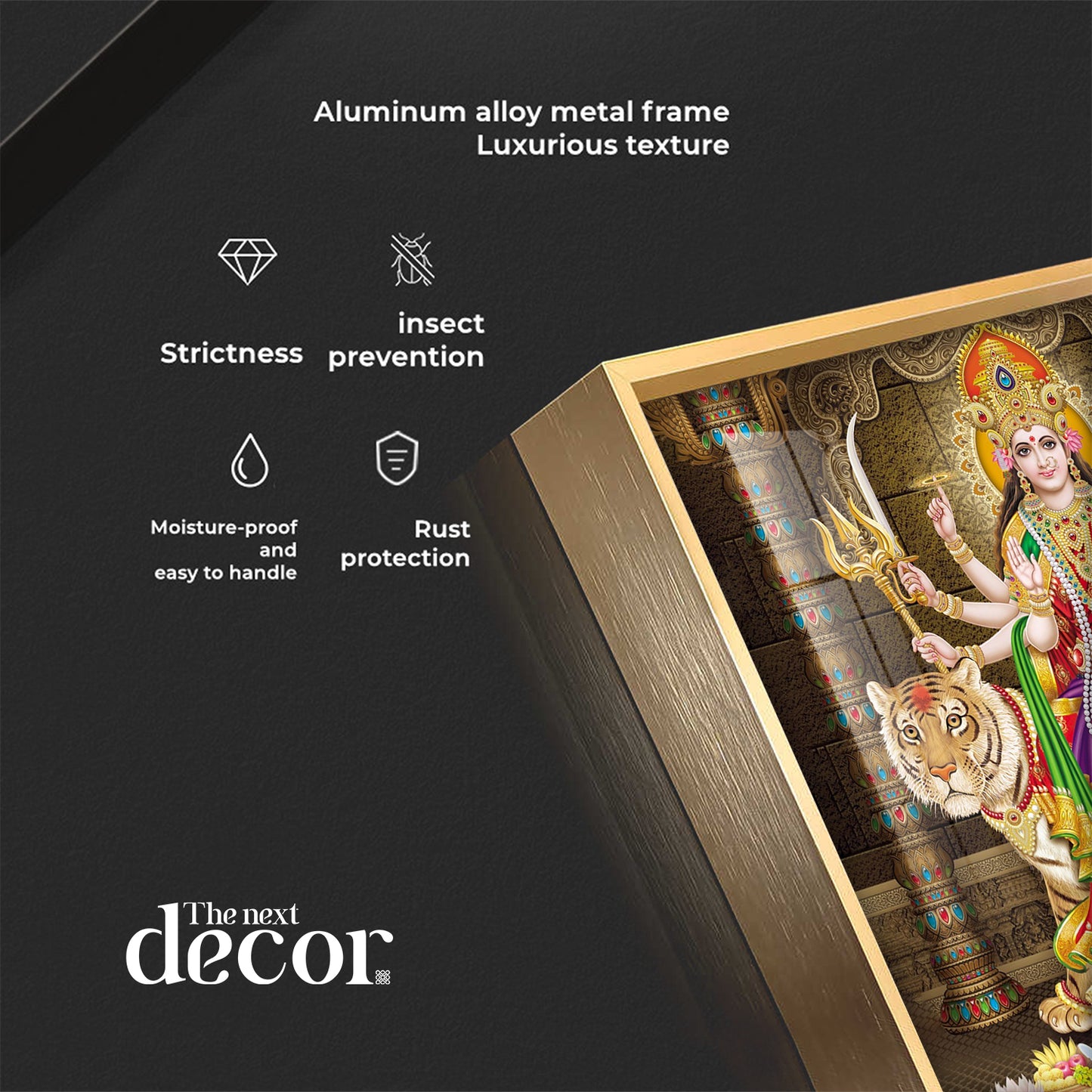 Enchanted Devi Durga Premium Acrylic Square Wall Art