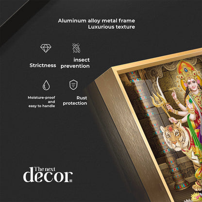 Enchanted Devi Durga Premium Acrylic Square Wall Art