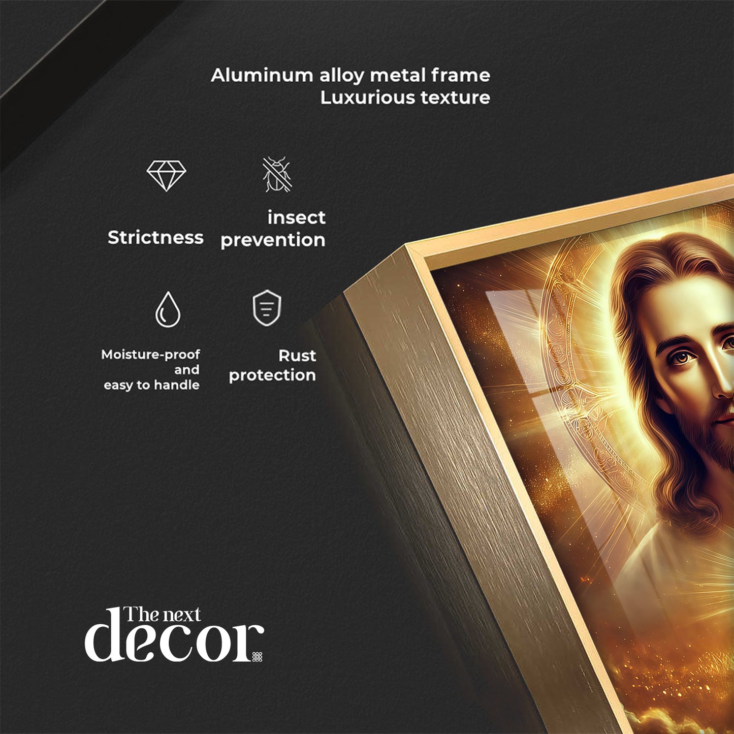 God Jesus With Cross Symbol Premium Acrylic Square Wall Art